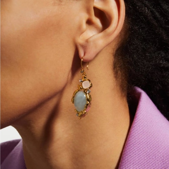 Alexis Bittar Golden Pebble Cake Drop Earrings - Picture 4 of 5